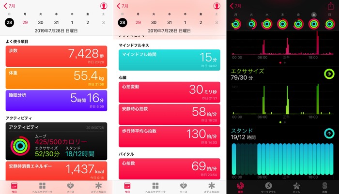 iPhone版「ヘルスケア」「アクティビティ」-2700