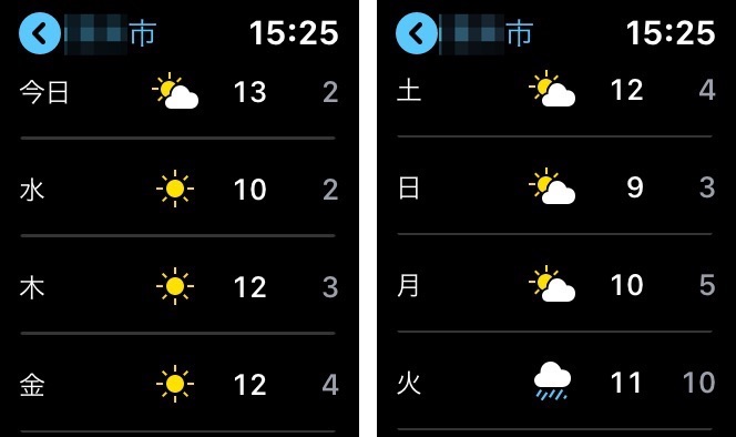 「天気」アプリ