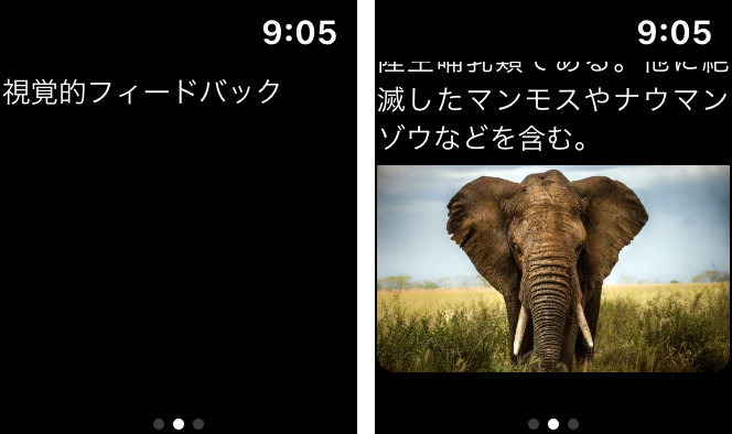 視覚的フィードバック