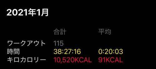 1月実績